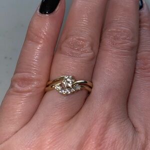 Set of 2 - 14K Gold rings Diamond, Size 7